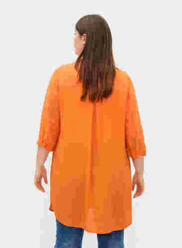 Lang skjorte i viskose med 3/4 ermer, Orange Peel, Model image number 1