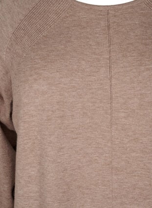 Zizzi Strikket kjole med rund hals og strikket mønster, Fossil Mel., Packshot image number 2