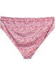 Blomstret tai bikini truse med rynket kant, Rosa, Packshot image number 1