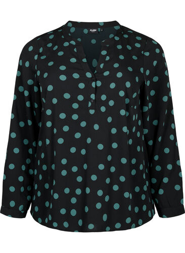 FLASH - bluse med lange ermer og trykk, Dot, Packshot image number 0
