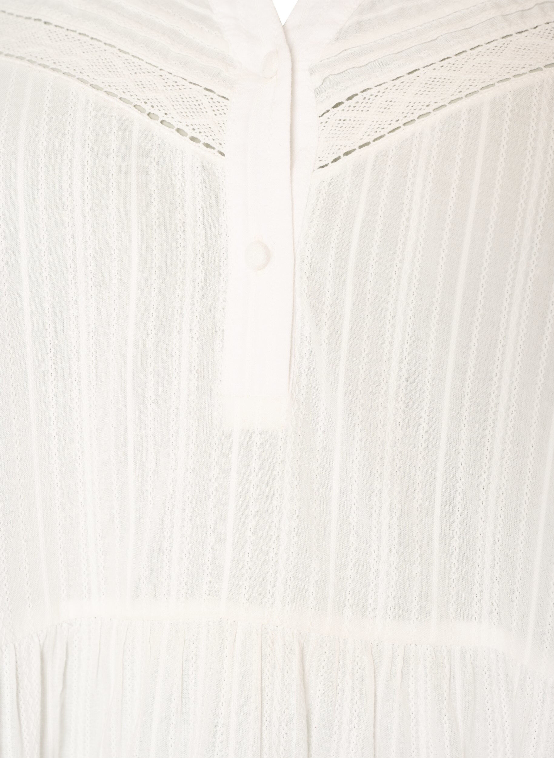 ZizziTunika med broderidetaljer i maljer og 3/4 ermer, Vanilje, Packshot image number 2