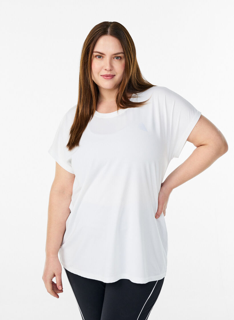 Ensfarget trenings-T-skjorte, Hvit, Model image number 0