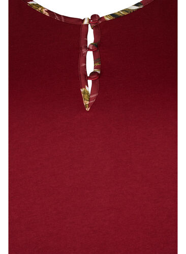 Nattkjole i bomull med lange ermer, Cabernet, Packshot image number 2