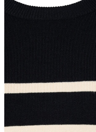 Stripete viskose genser, Black/Sandshell S., Packshot image number 2