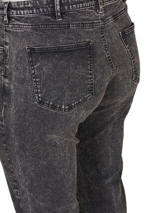Cropped mom jeans med høyt liv, Black acid washed, Packshot image number 3
