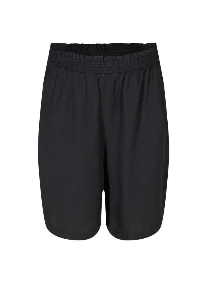 Løs bermudashorts med smock, Black, Packshot image number 0