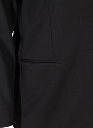 Enkel blazer med knapp og pyntelommer, Black, Packshot image number 3