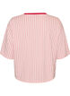 Boxy T-skjorte med striper og statement-trykk, Rosa, Packshot image number 1