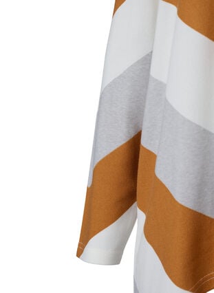 Zizzi Mønstret bluse med lange ermer, Beige Zig Zag, Packshot image number 3