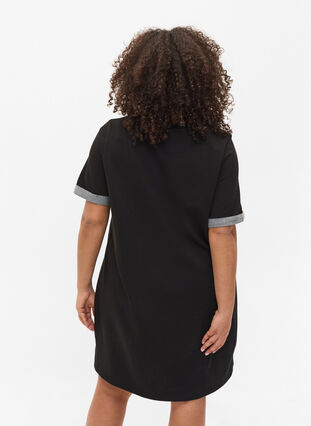 Løs kjole med korte ermer, Black, Model image number 1