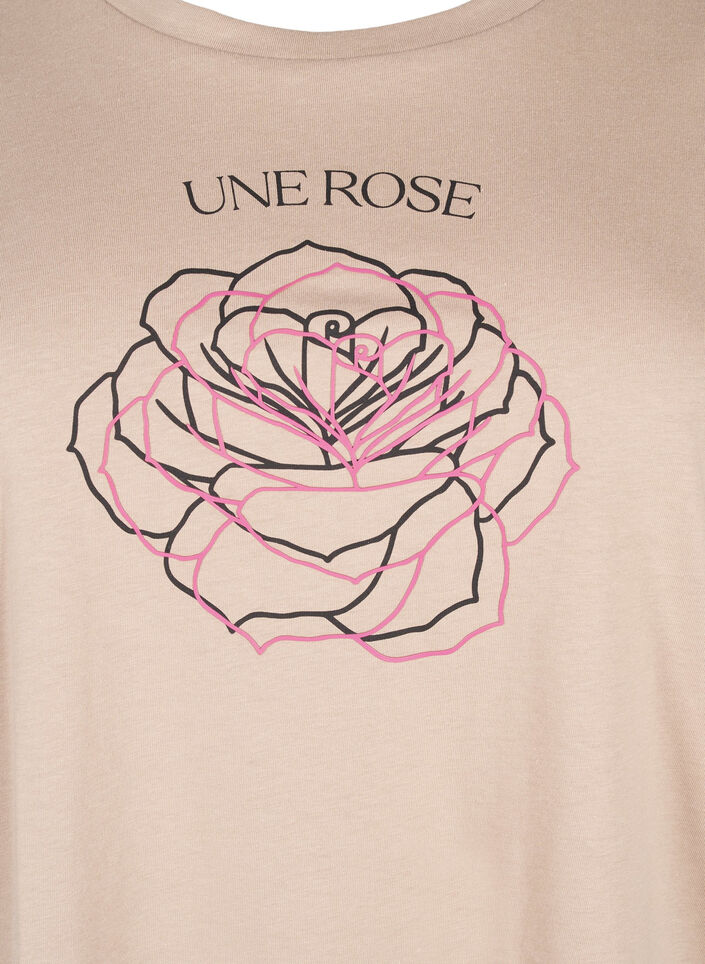 T-skjorte i bomull med trykk, S. Mink w. Flower, Packshot image number 2