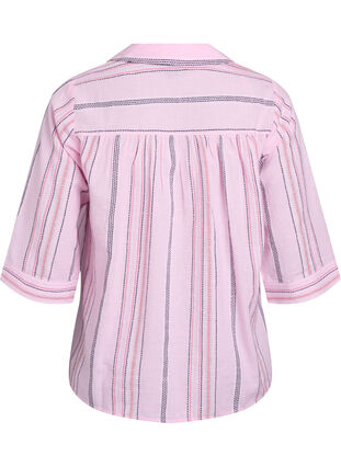 Zizzi Bluse med krage og 3/4 ermer, Rosa, Packshot image number 1