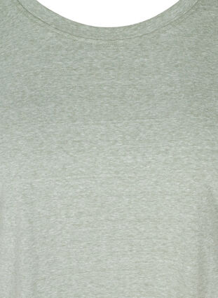 Melert T-skjorte i bomull , Chinois Green Mel., Packshot image number 2