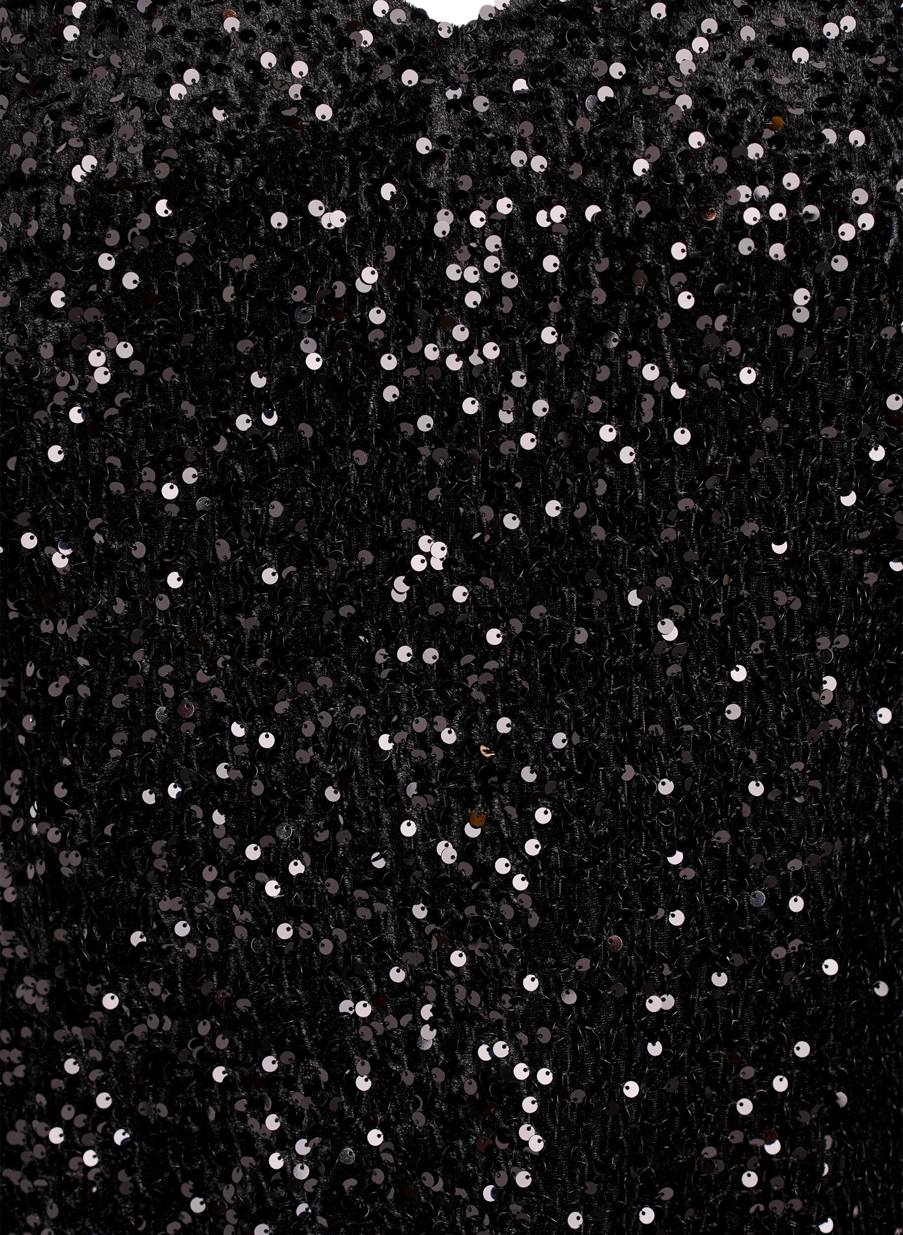 Zizzi Kort A-linje paljettkjole, Svart, Packshot image number 2