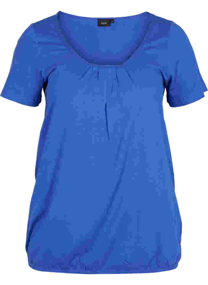 T-skjorte i bomull med korte ermer, Dazzling Blue, Packshot image number 0