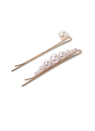 2 stk. hårnåler med perler, Mother Of Pearl, Packshot image number 1