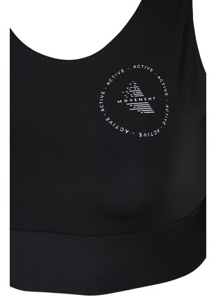 CORE, MID SUPPORT SPORTS BRA - Sports-BH med V-skjæring på ryggen, Black, Packshot image number 2