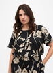 FLASH - Kortermet bluse med trykk, Black Off White Fl., Model image number 0