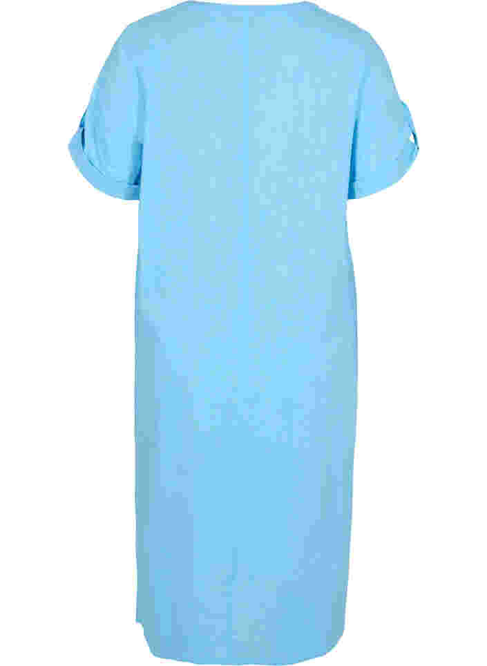 Lang skjortekjole med korte ermer, Alaskan Blue, Packshot image number 1