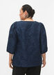Jacquard-bluse med 3/4-ermer, Titan, Model image number 1