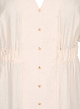 Zizzi Midikjole i lin og viskose med splitt foran, Beige, Packshot image number 2