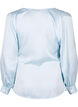 Festbluse i sateng med omslag, Delicate Blue, Packshot image number 1