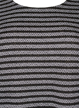 Bluse med rund hals og stripete mønster, Black Stripe, Packshot image number 2