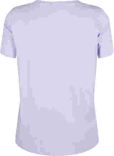 T-skjorte i bomull med mønsterdetalj, Lavender ARIZONA, Packshot image number 1