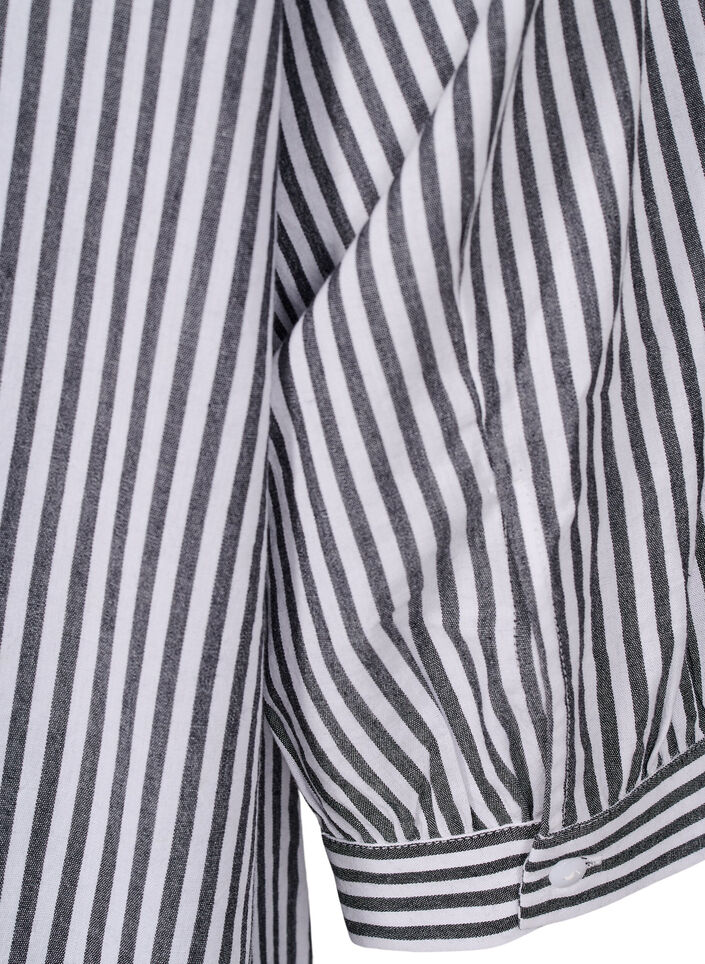 Rutete tunika med 3/4 ermer, Svart, Packshot image number 3