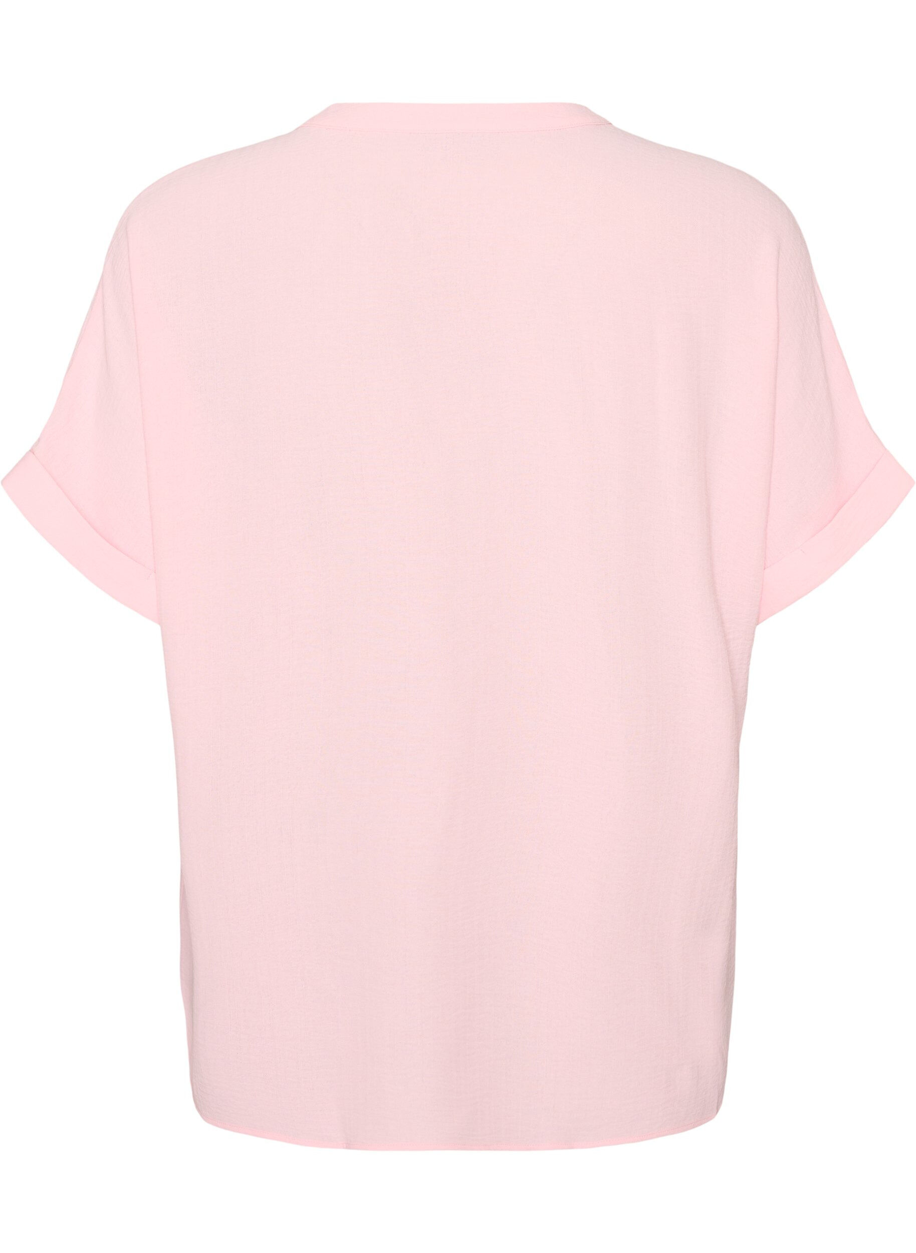 ZizziL&oslash;s bluse med korte ermer, Rosa, Packshot image number 1