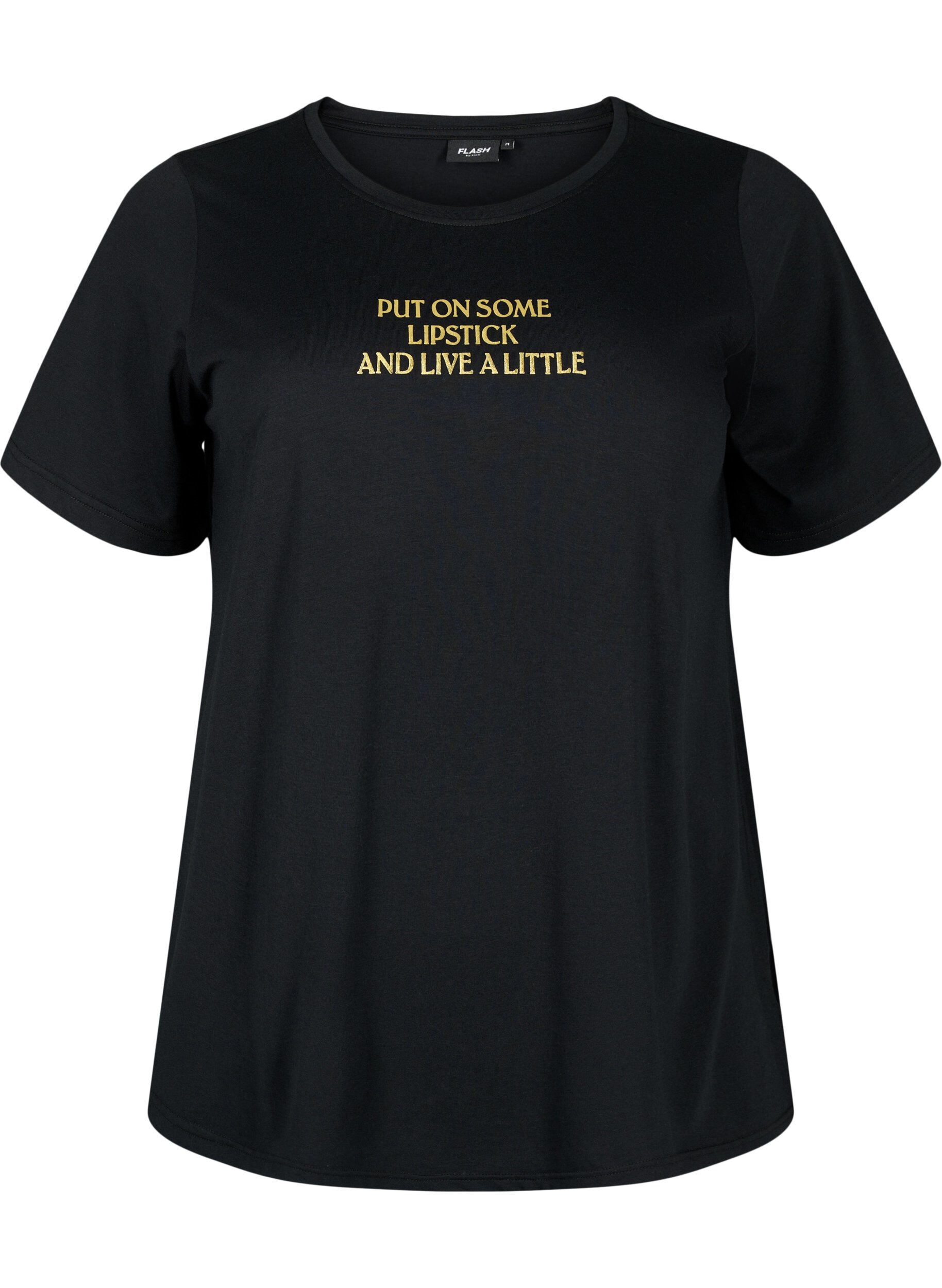Zizzi FLASH - T-skjorte med motiv, Black Lips, Packshot image number 0