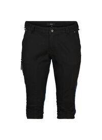 Slim-fit capri-jeans med lommer, Svart Slim-fit capri-jeans med lommer