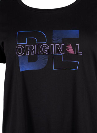 Trenings-t-skjorte med trykk, Black w. Be Original, Packshot image number 2
