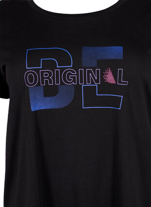 T-skjorte til trening med trykk, Black w. Be Original, Packshot image number 2
