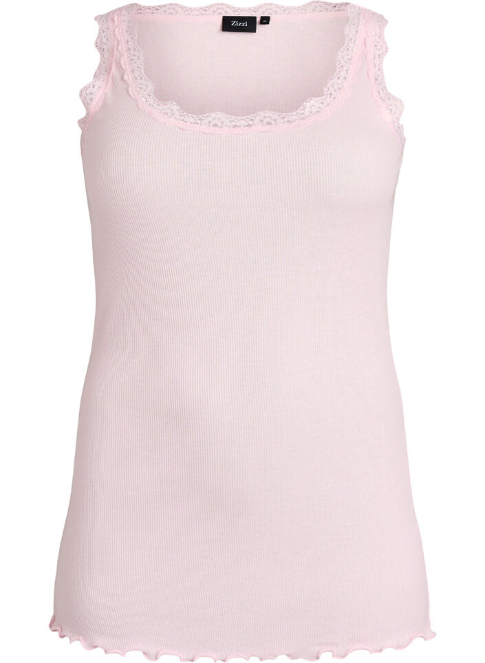 Topp med blondekant, Rosa, Packshot image number 0