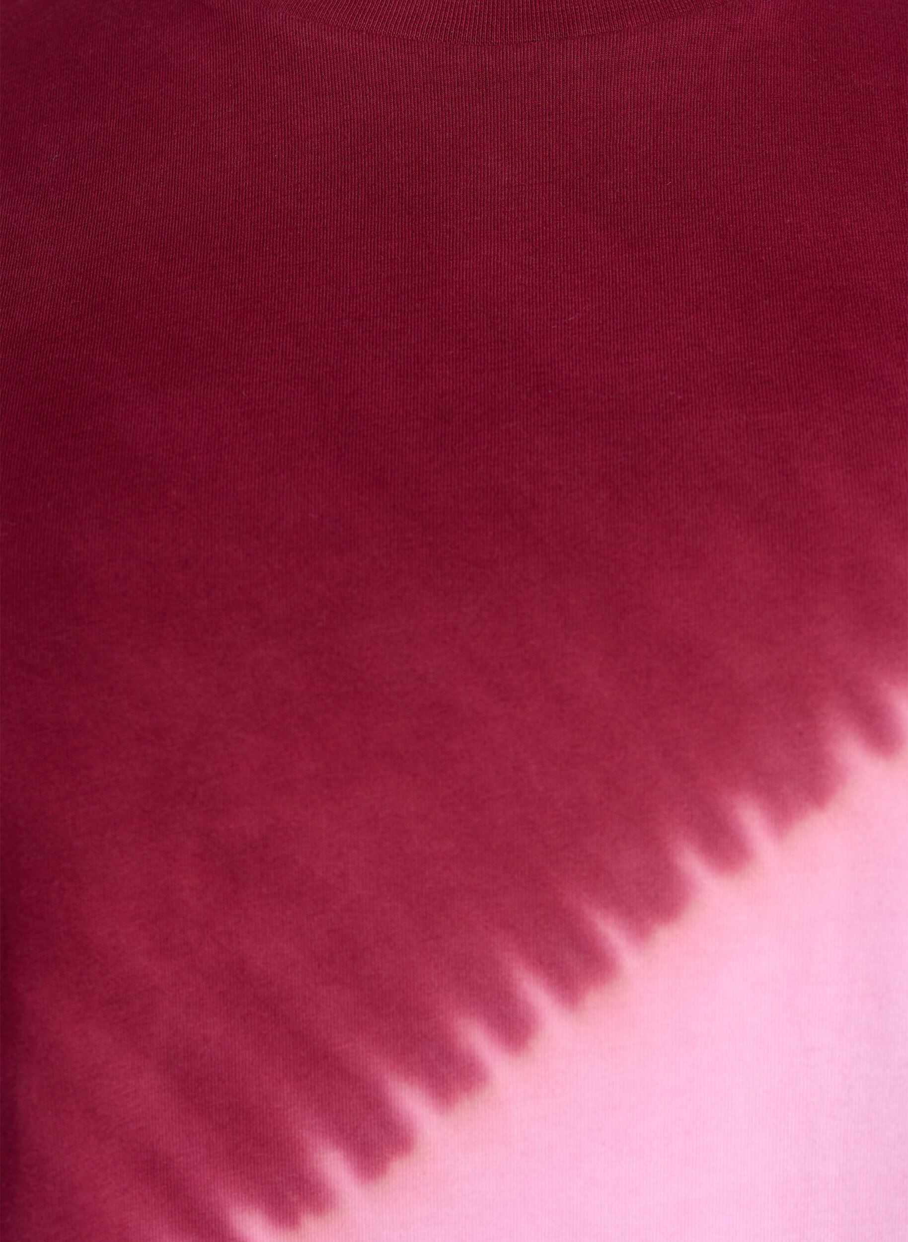 Zizzi Dip-dye T-skjorte i &oslash;kologisk bomull, R&oslash;d, Packshot image number 2