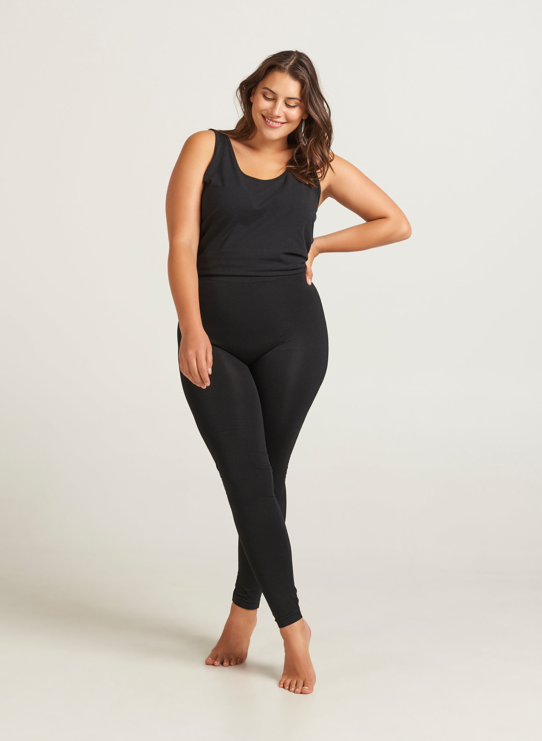 Zizzi S&oslash;ml&oslash;se leggings, Black, Model image number 0