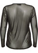 Gjennomsiktig meshbluse med rhinesteiner, Svart, Packshot image number 1