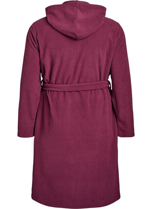 Zizzi Morgenkåpe med glidelås og hette, Mørk Bordeaux, Packshot image number 1