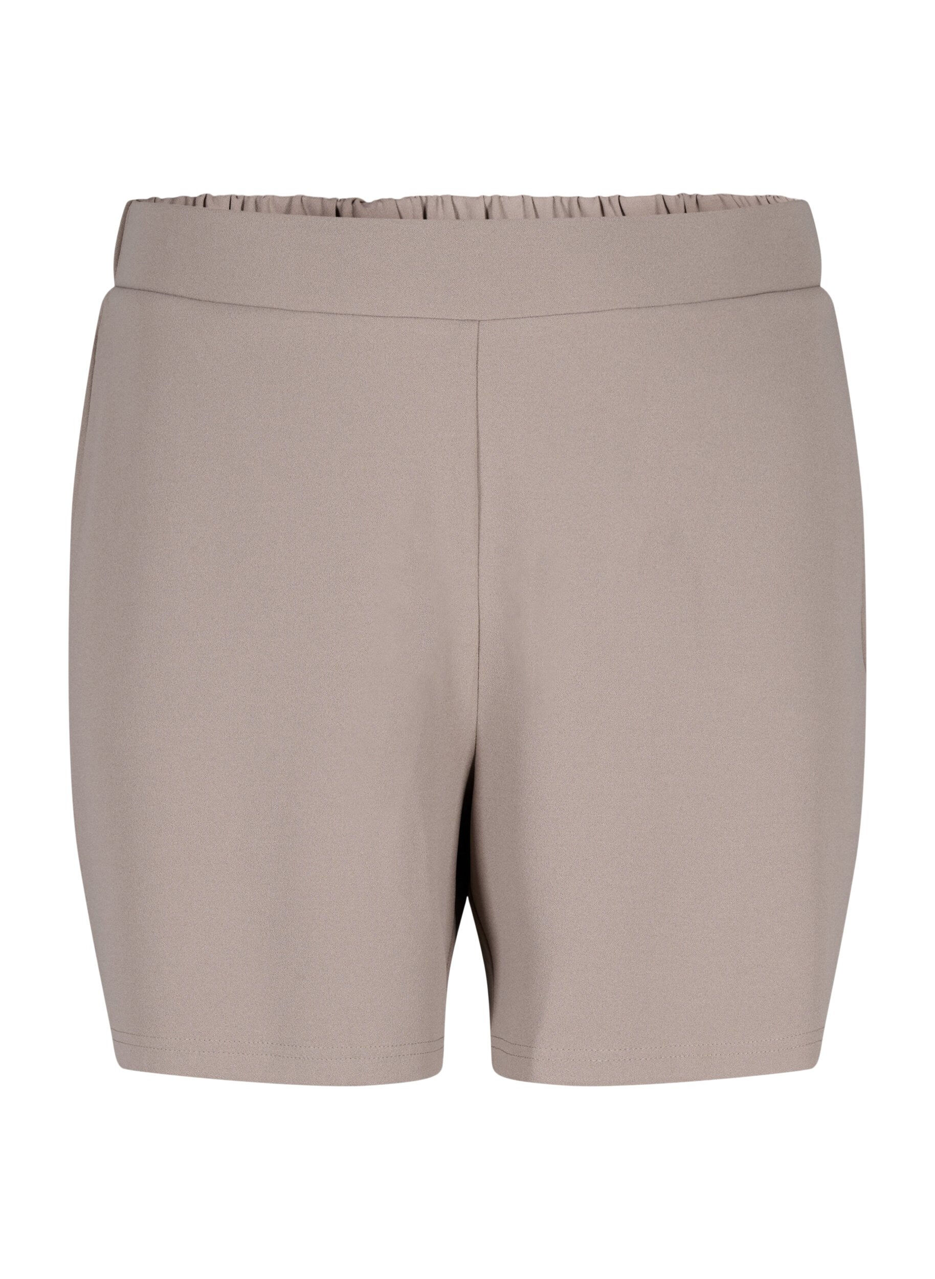 Zizzi FLASH - L&oslash;stsittende shorts med lommer, Beige, Packshot image number 0