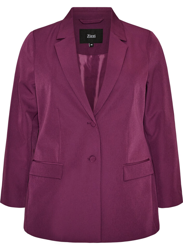 Klassisk blazer med knappelukking, Lilla, Packshot image number 0