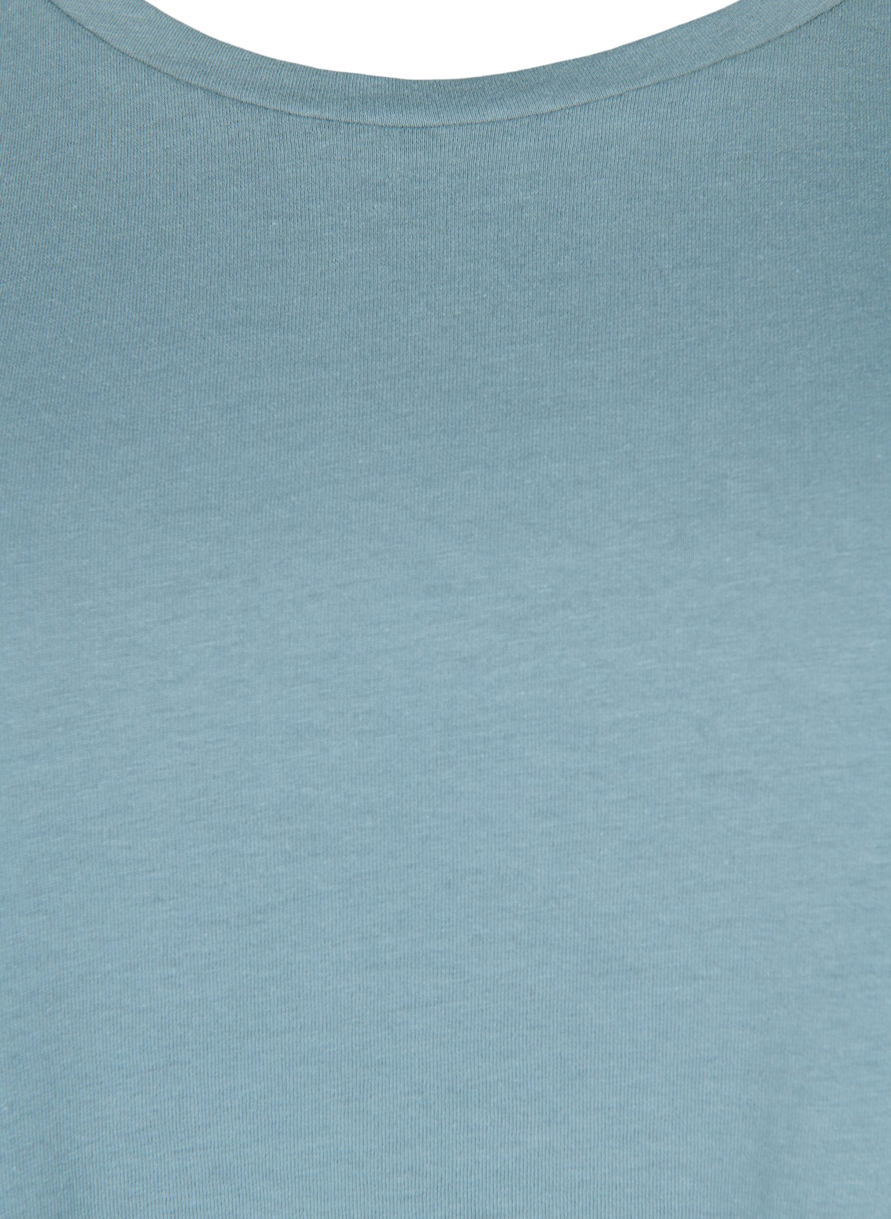 ZizziKortermet T-skjorte i bomullsblanding, Bl&aring;, Packshot image number 2