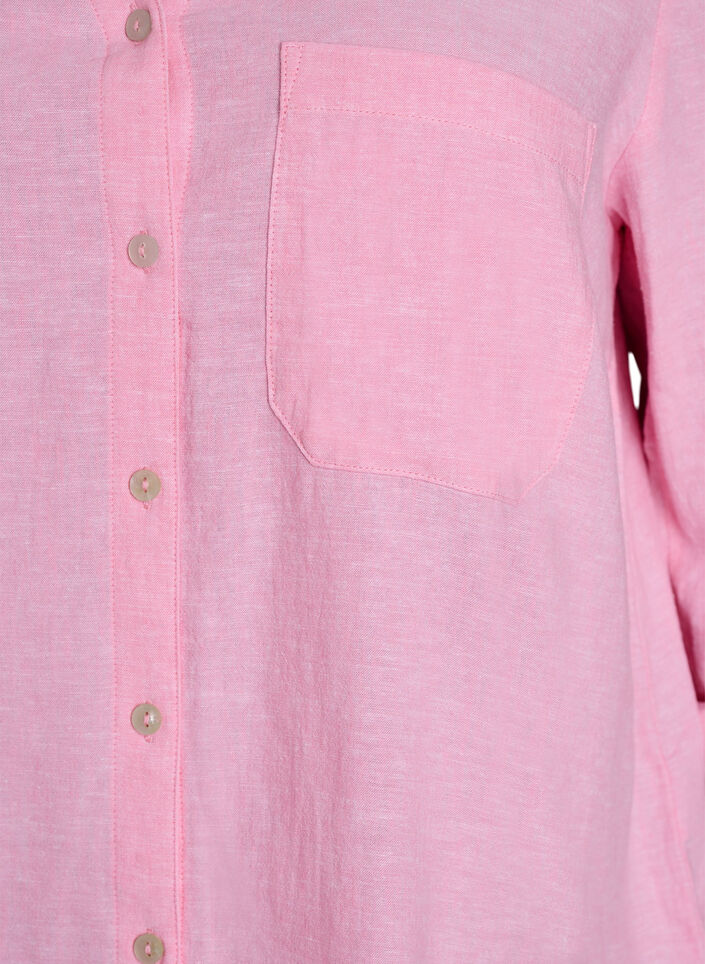 Skjorte i lin og viskose med 3/4 ermer, Rosa, Packshot image number 2