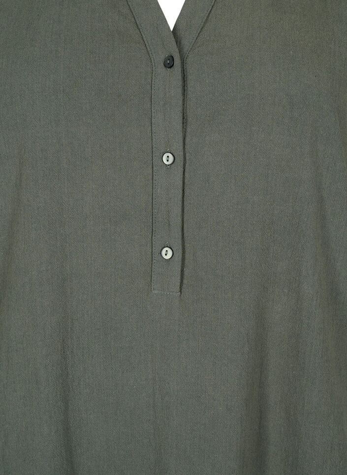 FLASH - Kortermet midikjole i bomull, Balsam Green, Packshot image number 2