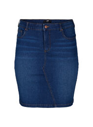 FLASH - Tettsittende skjørt i denim, Dark Blue Denim