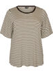T-skjorte med TENCEL&trade; Lyocell og striper, Brun, Packshot image number 0