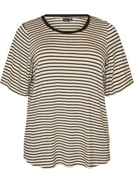 T-skjorte med TENCEL&trade; Lyocell og striper, Brun