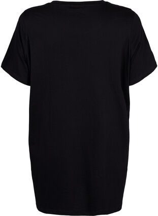 Oversize pysjamas T-skjorte i økologisk bomull, Black W. coffee, Packshot image number 1