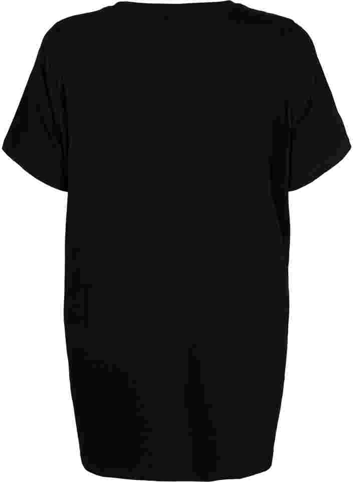 Oversize pysjamas T-skjorte i økologisk bomull, Black W. coffee, Packshot image number 1