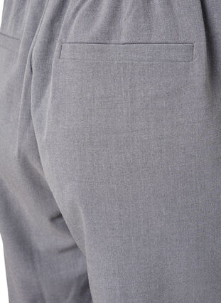 Gråmelerte bukser med strikk i livet, Medium Grey Melange, Packshot image number 3